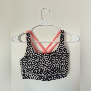 Lululemon Energy Training Ace Spot Grain Black / Grapefruit Sports Bra